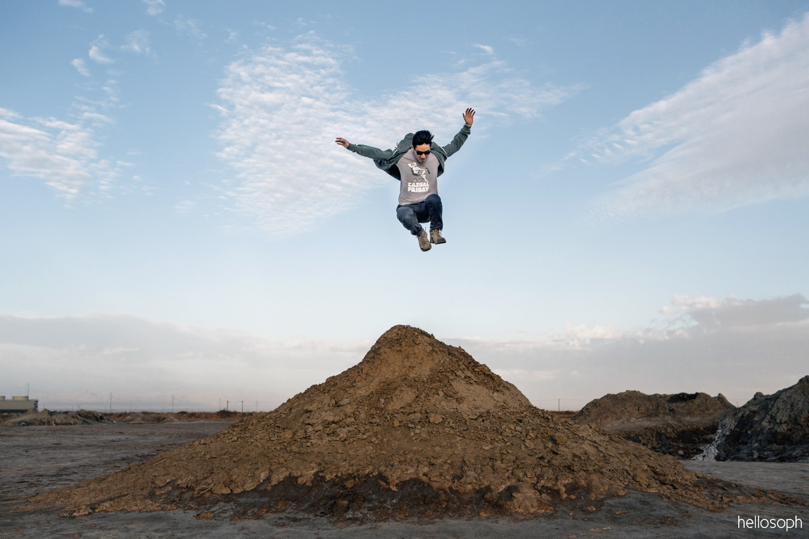 Jay Jumping Over Mud Volcano